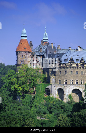 Château de Ksiaz, Sudètes, Silésie, Pologne, Europe Banque D'Images