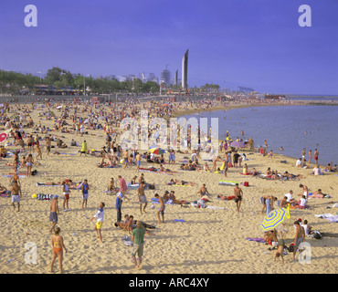 La plage de Barcelone, Barcelone, Catalogne (Catalogne) (Catalogne), en Espagne, en Europe Banque D'Images