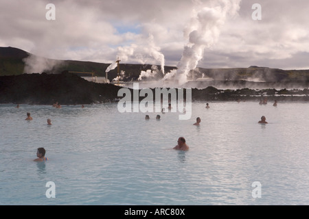 L'usine géothermique de Svartsengi, Blue Lagoon, près de Reykjavik, Islande, régions polaires Banque D'Images
