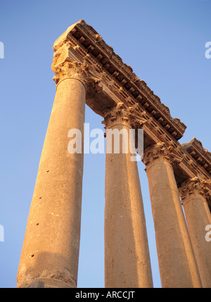 Le Temple de Jupiter, de Baalbek, dans la vallée de la Bekaa, au Liban Banque D'Images