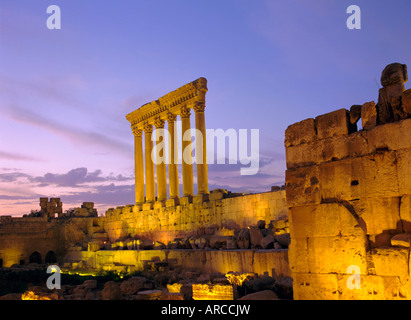 Le Temple de Jupiter, de Baalbek, dans la vallée de la Bekaa, au Liban Banque D'Images