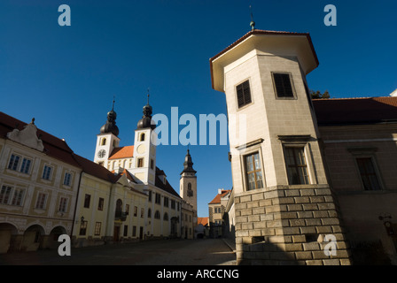 Place principale, Telc, République Tchèque Banque D'Images