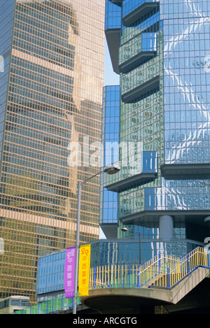 L'architecture moderne, l'île de Hong Kong, Hong Kong, Chine Banque D'Images