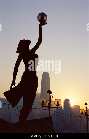 Le Hong Kong Film Awards statue, l'Avenue of Stars, Tsim Sha Tsui, Kowloon, Hong Kong, Chine, Asie Banque D'Images