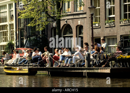 Café 't Smalle Drinken Egelantiersgracht Jordaan Néerlandais Amsterdam pays-Bas Pays-Bas Banque D'Images