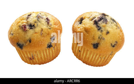 Muffins aux bleuets Isolated Banque D'Images