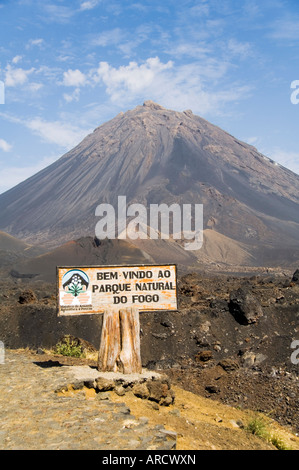 Pico de Fogo volcan dans l'arrière-plan, Fogo (Fire), Iles du Cap Vert, l'Afrique Banque D'Images