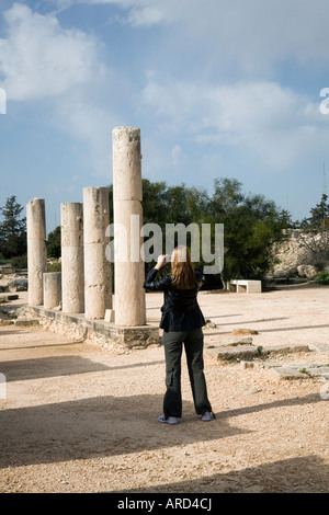 Cour péristyle septentrionale  Maison de Dionysos colonne ionique Chypre Banque D'Images