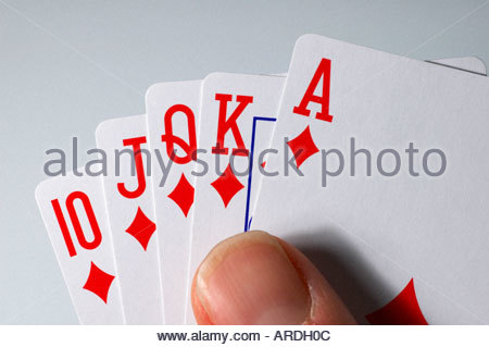 Royal flush au poker Banque D'Images