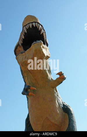 Le plus vaste dinosuar est réplique à Drumheller redoutablement Alberta Canada Banque D'Images