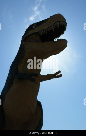 Le plus vaste dinosuar est réplique à Drumheller redoutablement Alberta Canada Banque D'Images