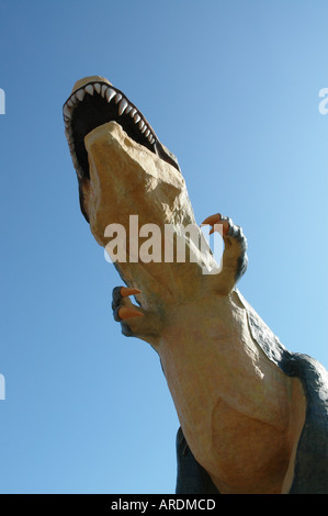 Le plus vaste dinosuar est réplique à Drumheller redoutablement Alberta Canada Banque D'Images