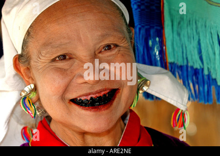 Vieille Femme à Chiang Mai Thaïlande Banque D'Images