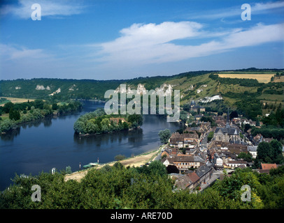 Les Andelys la Seine et Eure France Haute Normandie Banque D'Images