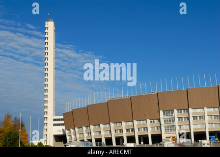 Le stade olympique d'Helsinki. Accueil des jeux d'été 1952. 1938, les architectes Toivo Jäntti & Yrjö Lindegren. Helsinki, Finlande, Banque D'Images