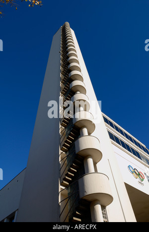 La tour du Stade Olympique d'Helsinki de l'accueil des jeux d'été 1952. 1938, les architectes Toivo Jäntti & Yrjö Lindegren. La Finlande Banque D'Images