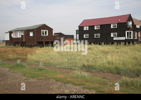 Vieilles maisons de plage des pêcheurs et des huttes Walberswick, Suffolk, Angleterre Banque D'Images