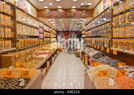 Boutique d'aliments séchés chinois, Hong Kong Banque D'Images