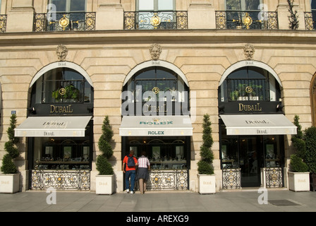 Des boutiques de la Place Vendôme, Paris France Banque D'Images