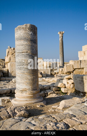 Péristyle Nord Maison de Dionysos colonne ionique Chypre Banque D'Images