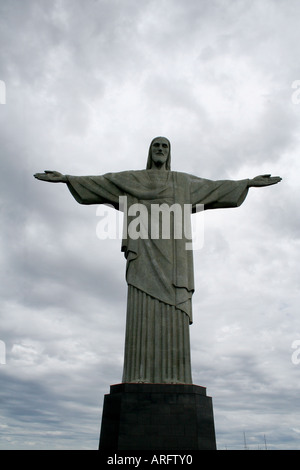 Christo Redentor sur la montagne du Corcovado, Rio au Brésil, en Amérique du Sud, le Christ Rédempteur statue Banque D'Images