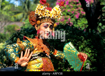 Danseurs traditionnels de Legong balinais à Ubud, Bali, Indonésie, Banque D'Images
