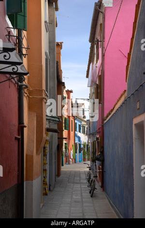 Ruelle, Burano, Venise, Italie Banque D'Images