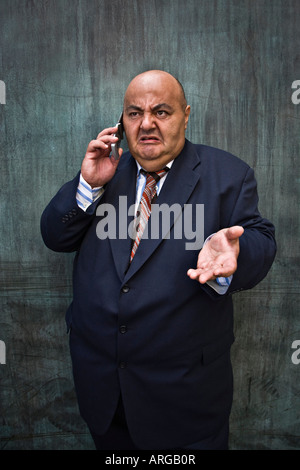 Businessman Using Cellular Phone Banque D'Images