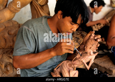 Indonésie Bali Ubud Art Sculpture Atelier de peinture Banque D'Images