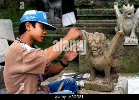 Indonésie Bali Ubud Art Sculpture Atelier de peinture Banque D'Images