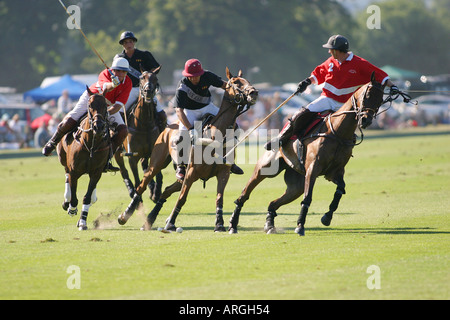 La demi-finale de la Gold Cup Veueve Clicquot Polo à Cowdray Park Polo Club, l'ours noir gagner contre Oaklands Juillet 2005 Banque D'Images