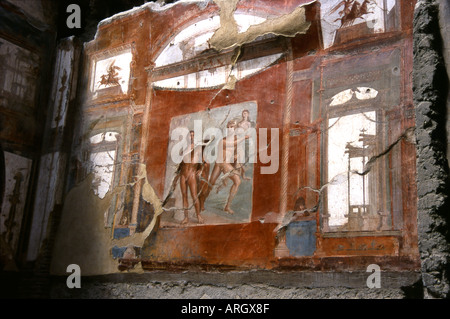 Vue détaillée des ruines d'Herculanum Herculanum Naples Napoli Campania Italie péninsule Italienne Italia Europe Banque D'Images