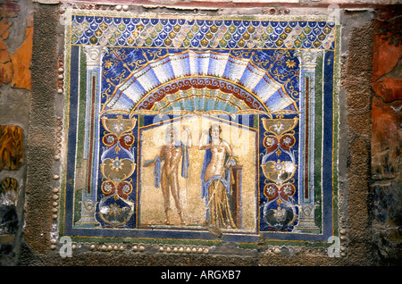 Vue détaillée des ruines d'Herculanum Herculanum Naples Napoli Campania Italie péninsule Italienne Italia Europe Banque D'Images