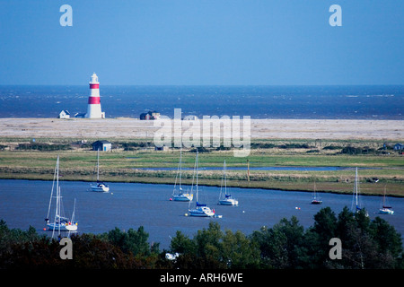 Orford Ness spit et phare dans l'East Anglia Suffolk Angleterre Royaume-Uni Royaume-Uni GB Grande-bretagne Îles britanniques Europe Banque D'Images