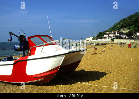 Bateau échoué sur la plage de Ventnor sur l'Ile de Wight Angleterre UK Banque D'Images
