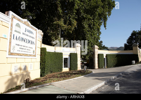 Entrée des jardins la concepcion malaga costa del sol espagne andalousie Banque D'Images