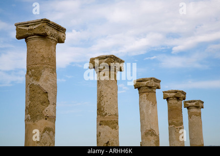 Péristyle Nord Maison de Dionysos colonne ionique, Chypre Banque D'Images