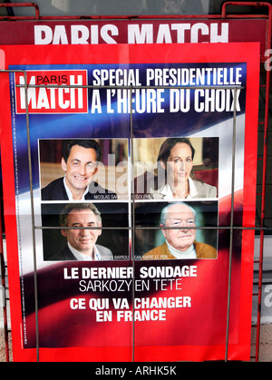 Affiche pour l'édition de l'élection présidentielle Paris Match magazine France 2007 Banque D'Images