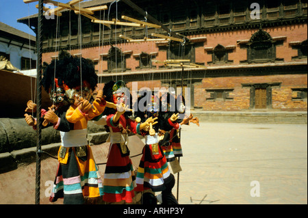 Bhaktapur célèbre pour ses marionnettes, Népal. Banque D'Images