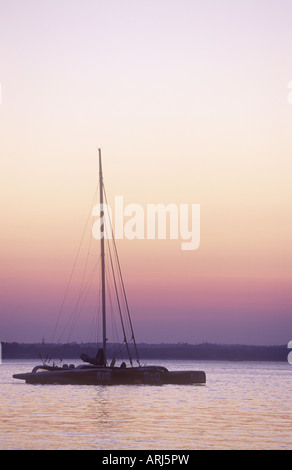 Ellen MacArthur la location à Cowes coucher du soleil Banque D'Images