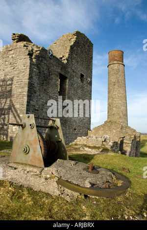 Mines abandonnées, une pie mines de plomb près de Bakewell dans le Peak District, Derbyshire, Royaume-Uni Banque D'Images