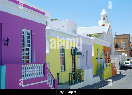 Maison dans le Bo-Kaap malais (trimestre), Cape Town, dans la province du Cap, Afrique du Sud Banque D'Images