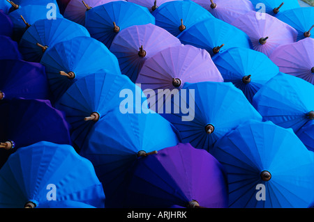 Parapluies, Bo Sang, Thailande, Asie Banque D'Images