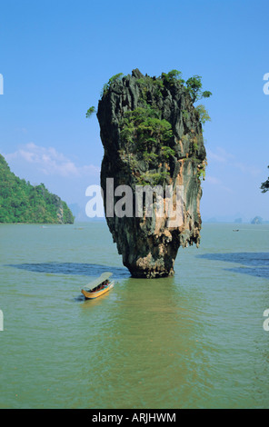 Ao Phang Nga, Ko Tapu (île de James Bond), la Thaïlande, l'Asie Banque D'Images