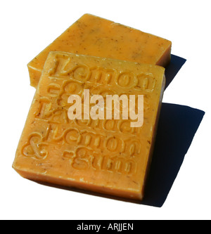 La citronnelle et lavande Corynne lemongum savon bio faits maison, disponible à Marchés de Fremantle, Perth, Australie occidentale Banque D'Images