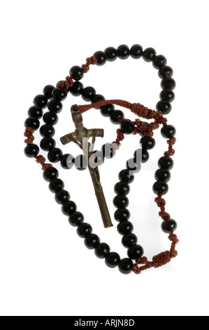 Rosaire, chapelet, Rosaire montrant Jésus sur la croix Banque D'Images