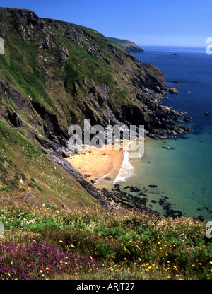 Crique isolée entre la queue et Bolberry bas sur la côte sud-ouest chemin dans le sud du Devon Banque D'Images