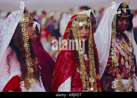 Mariage traditionnel berbère, Tataouine, Tunisie Oasis, l'Afrique du Nord Banque D'Images