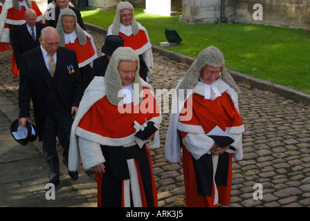 Les juges de la haute Cour en tenue cérémonielle complète assistent au Lord Chancellors Breakfast, qui marque le début de la nouvelle année juridique des années 2006 2000 Angleterre Royaume-Uni Banque D'Images