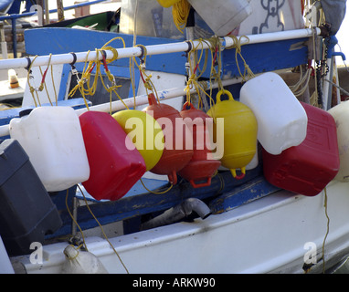 Flotte sur bateau de pêche, Glyfada, Athens, Grèce, Europe Banque D'Images